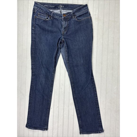Ann Taylor Loft Size 29 8p Petite Womens Jeans Low Rise Straight Dark Wa… - Picture 1 of 4